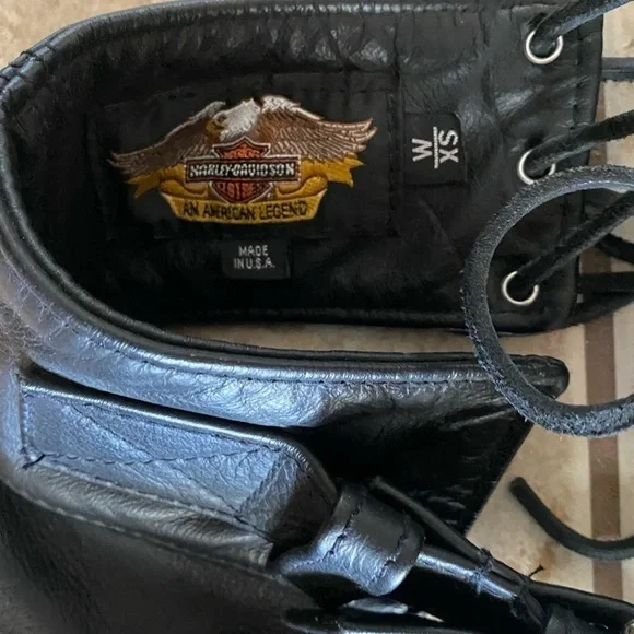 Women’s Authentic Harley Davidson Black Leather Chaps Like New Condition X Small - Picture 2 of 8